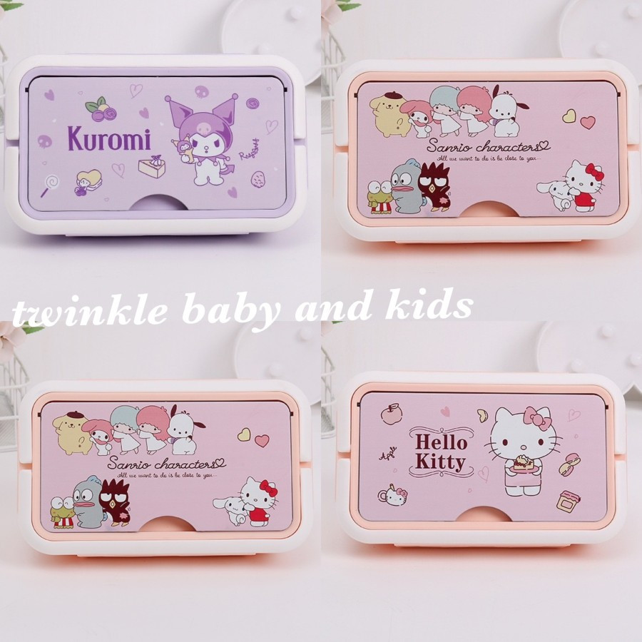 TEMPAT KOTAK MAKAN BEKAL ANAK TEMPAT LUNCH BOX ANAK PRINCESS UNICORN HELLO KITTY MY MELODY KUROMI SN
