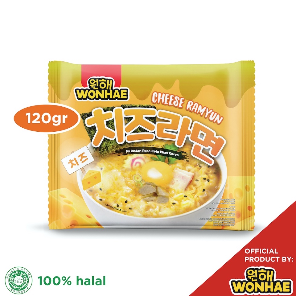 MODEL TUY583 Mujigae by Wonhae Cheese Ramyun 12 gr  Ramyeon Rasa Keju  Mie Instan Kuah Rebus  Makanan Korea Halal Instan