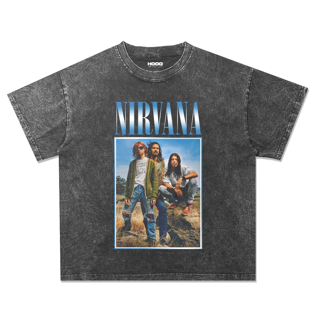 Kaos NIRVANA Oversize Model Washed Stone Wash NIRVANA T-shirt