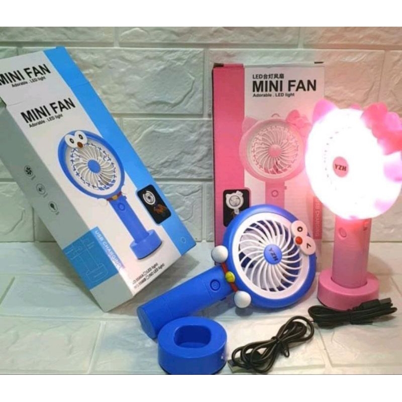 Kipas portabel mini karakter LED