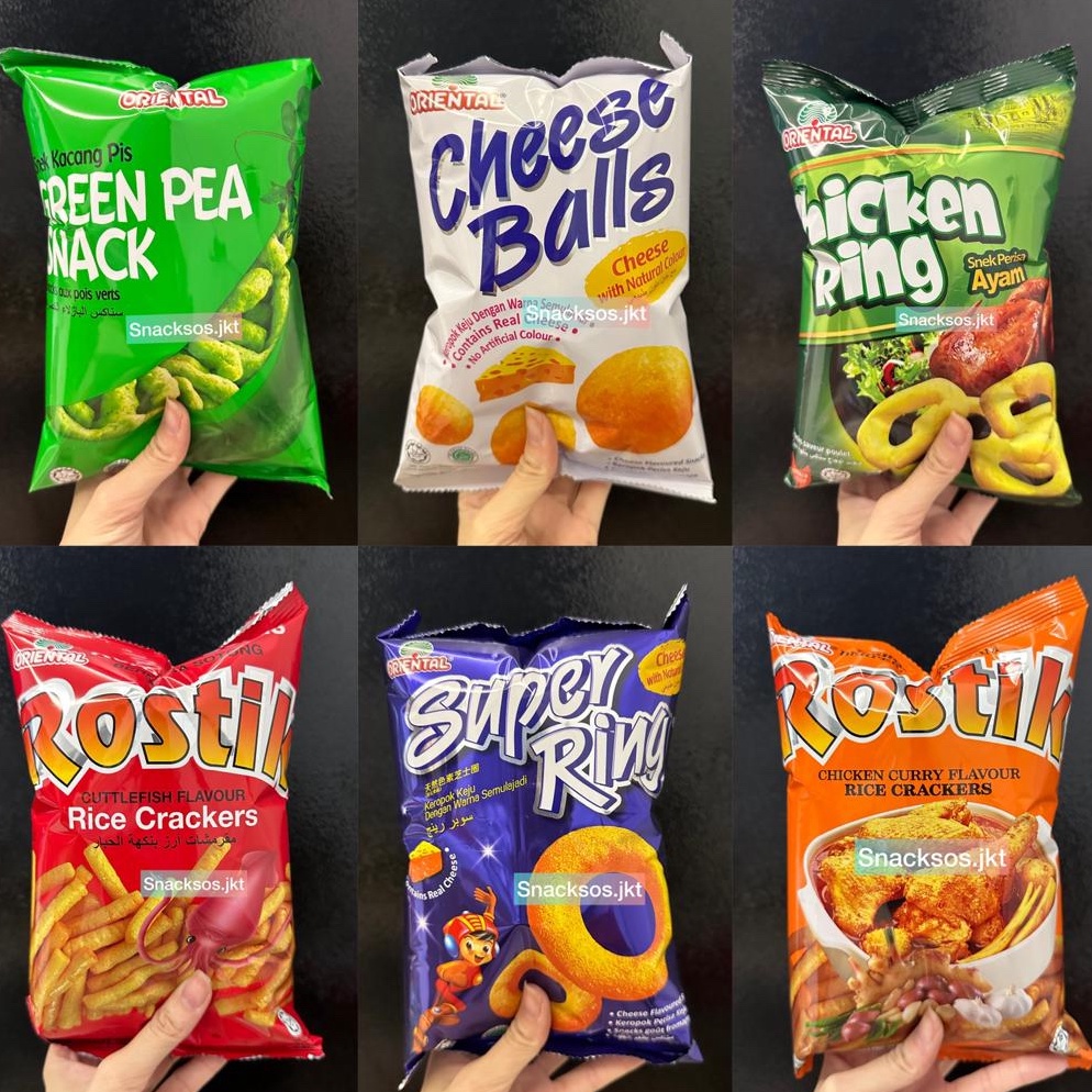 

TIPE NP996 ORIENTAL SUPER RING CHEESE BALLS GREEN PEAS ROTA PRAWN CRACKERS CHICKEN RING ROSTIK CHICKEN CURRY ROSTIK CUTTLEFISH