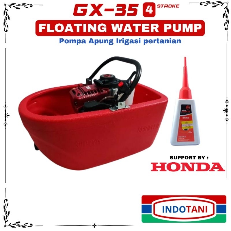 FLOATING WATER PUMP "MESIN 4 TAK"  Support By HONDA / Mesin Siram Bawang Merah 4 tak / Pompa Apung /