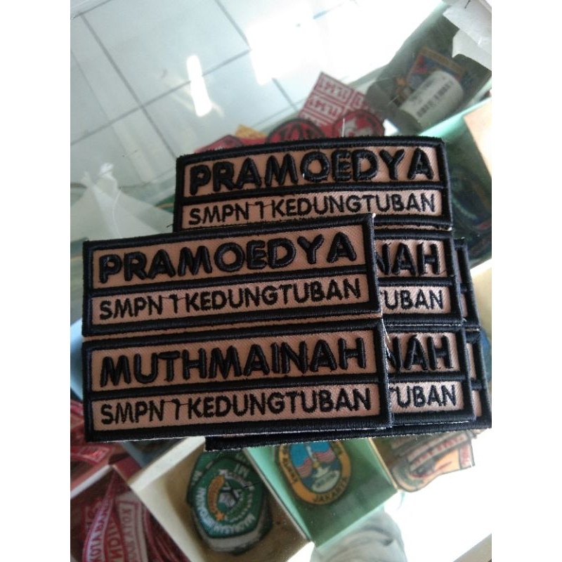 bordir nama pramuka timbul