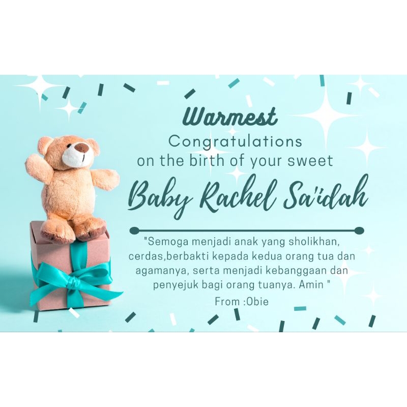 KARTU NAMA BAYI BARU LAHIR/ TASYAKURAN BAYI