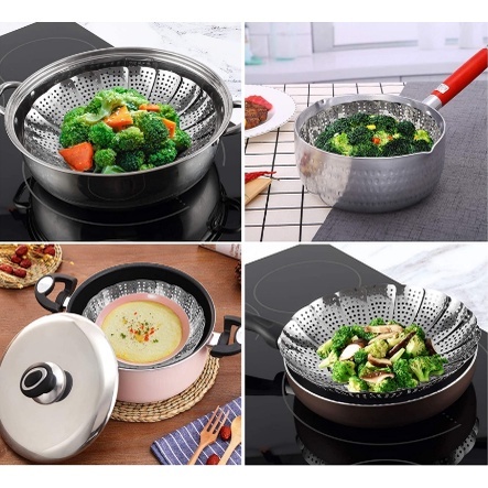 KUKUSAN SATINLESS FLEXIBLE STEAMER ALAT KUKUS SERBAGUNA KUKUSAN LIPAT