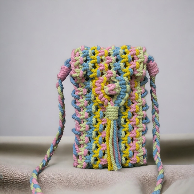 Tas Case Pouch Handphone Smartphone slingbag button rainbow ver