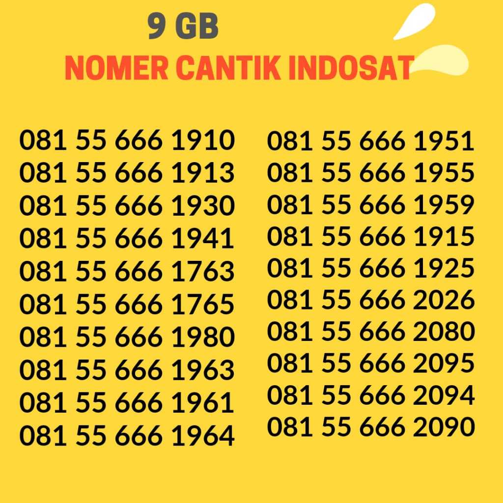 NOCAN INDOSAT 9GB kartu perdana nomor cantik IM3 triple kembar MURAH