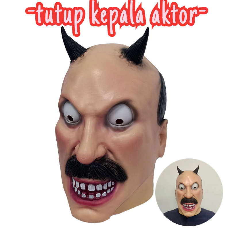 skibidi toilet permainan pria toilet tv pria skibidi cos tutup kepala lateks pria toilet topeng suar