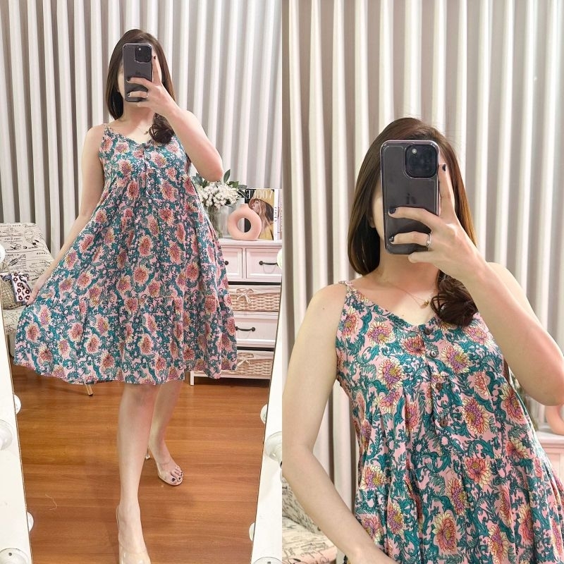 DRESS SALSA YUKENSI/DASTER SINGLET KANCING/DASTER RAYON BALI ENNZ SHOP