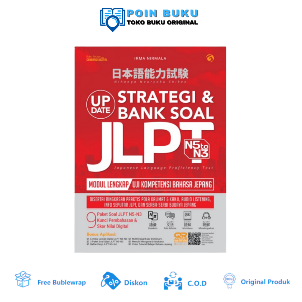 BUKU BAHASA JEPANG UPDATE STRATEGI & BANK SOAL JLPT N5-N3