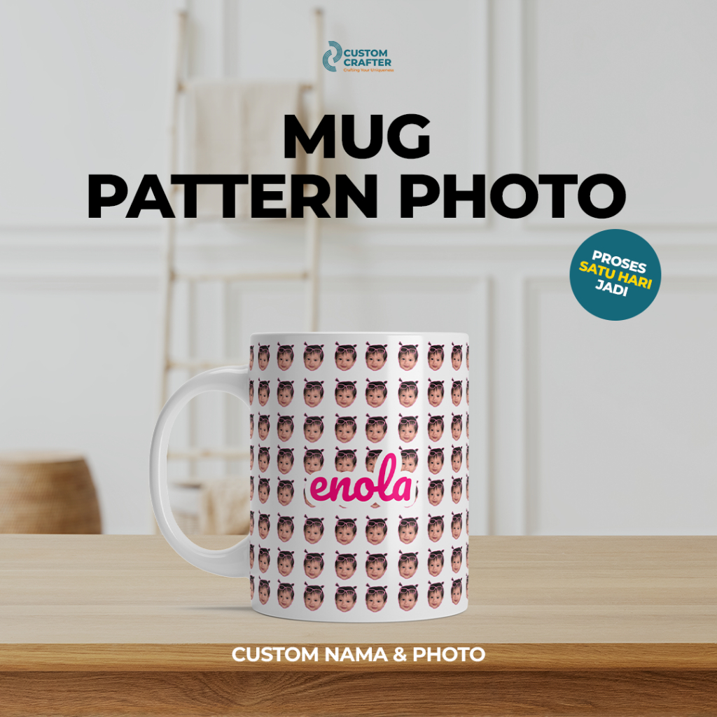 MUG CUSTOM FOTO / foto tulisan atau desain sendiri / gelas kado ulang tahun pernikahan wedding anniv