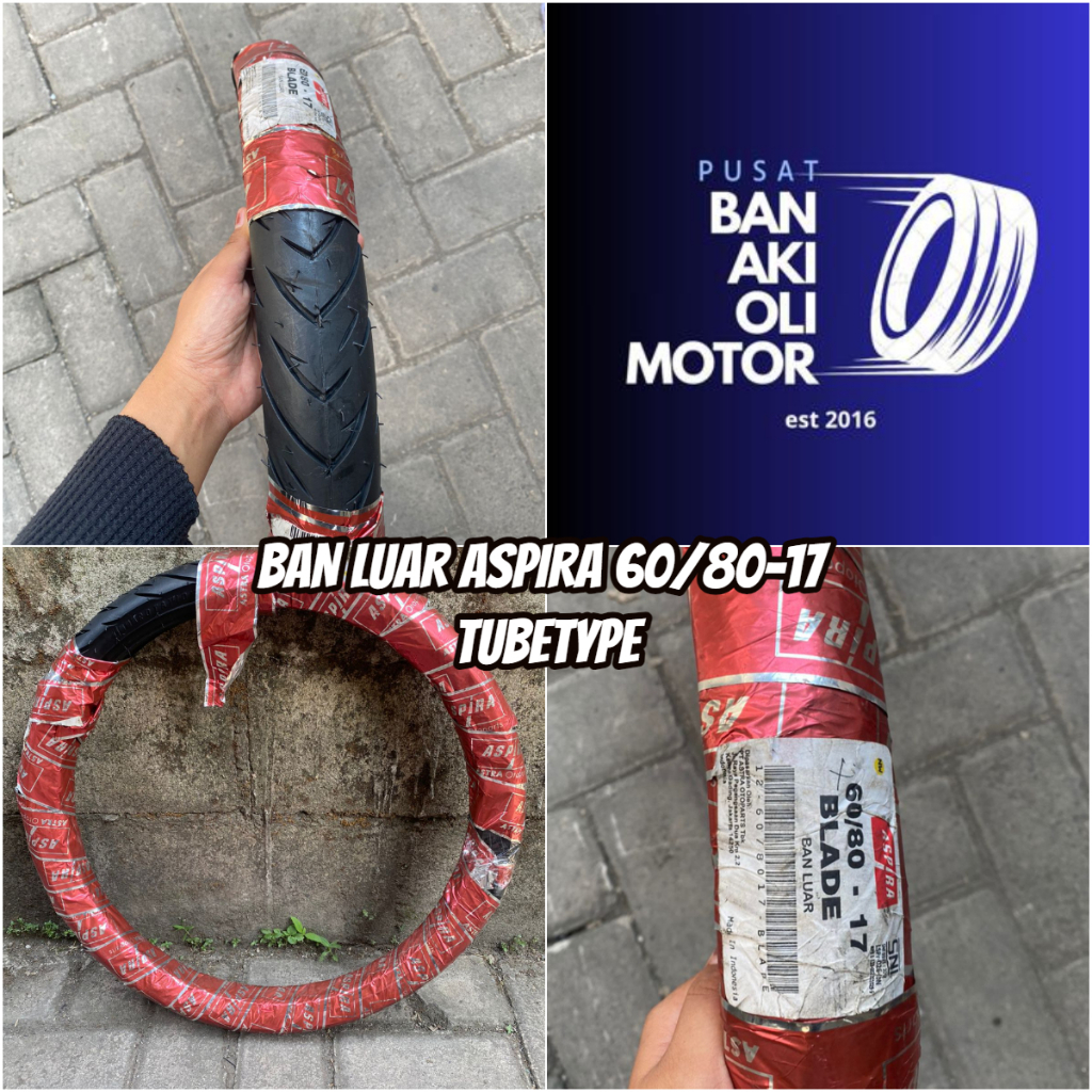 BAN LUAR BEBEK ASPIRA 60/80-17 TUBETYPE || BAN LUAR ASPIRA 60/80-17 NON TUBLESS / TUBETYPE
