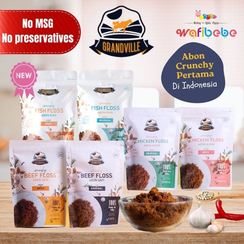 

Grandville Abon Sapi Ayam Ikan Crunchy Original Makanan MPASI Instan Snack Anak Non MSG Halal Praktis