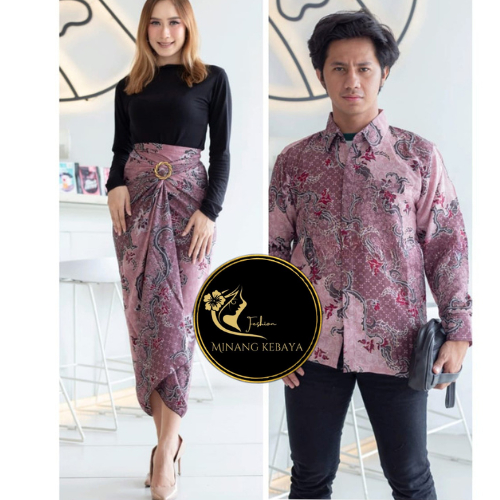 COUPLE BATIK / ROK LILIT BATIK / KEMEJA BATIK LENGAN PANJANG / ROK LILIT / ROK LILIT MOTIF
