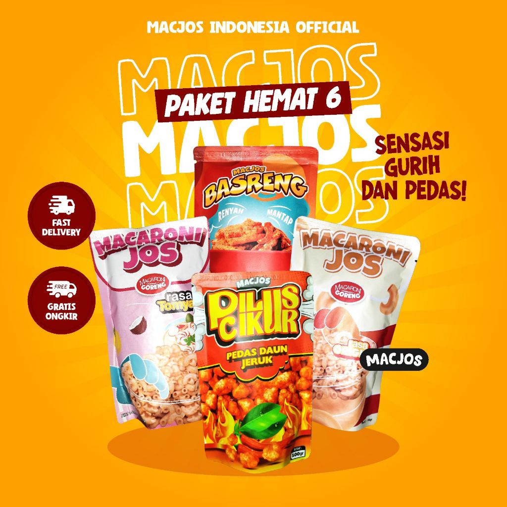 

Macjos Cemilan Pedas Paket Hemat 6 Isi 4 Pcs Makanan Ringan Snack Viral Handmade And Fresh By Macjos Indonesia Official