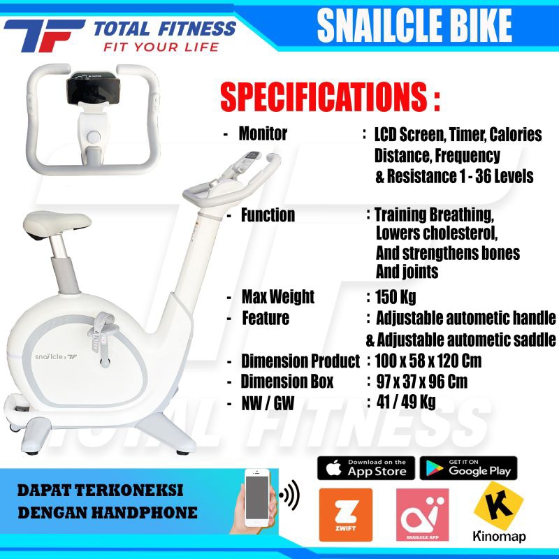 Sepeda Statis commersill comercial snailcle bike Total fitnes