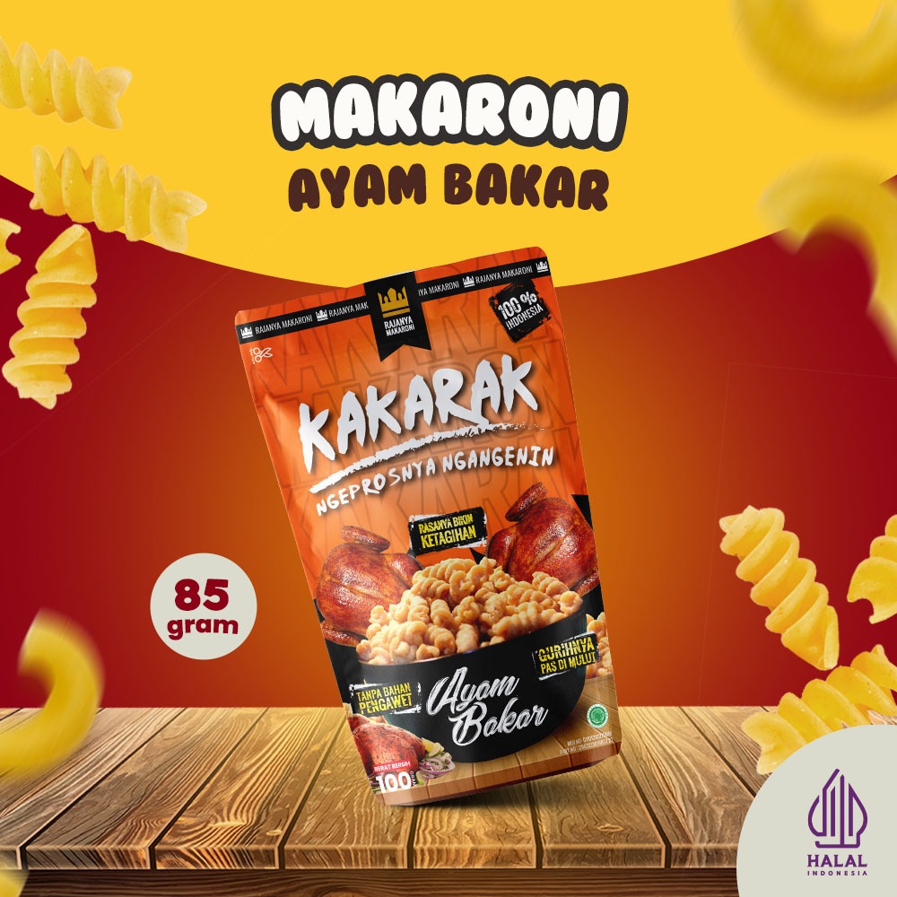 

Kakarak - Makaroni Rasa Ayam Bakar - Cemilan Makaroni Goreng - 85gr