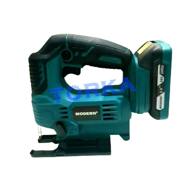 Mesin Jigsaw Cordless 20V MODERN M22 Gergaji Jig Saw Triplek Kayu Baterai