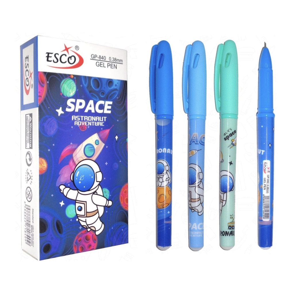 

1 LSN / 12 PCS Gel Pen Pulpen ESCO GP-840 Space Astronaut