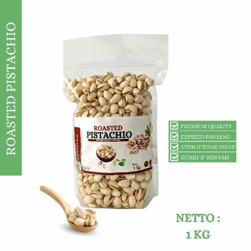 

Kacang Pistachio Kacang Fustuk Panggang 1 Kg Premium Quality Original 100% Oleh Oleh Haji Umroh