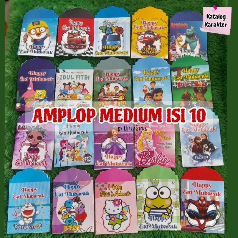 

10pcs Amplop Lebaran MEDIUM bisa pilih karakter