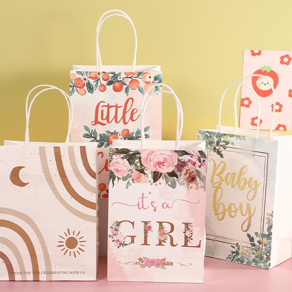 

Paperbag BABY BOY GIRL goodie bag ultah anak cute / tempat snack hadiah 15x8x21cm