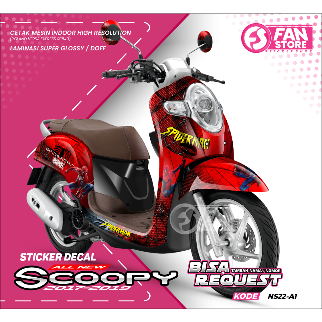 Sticker Decal Honda Scoopy New Full Body - SPIDERMAN