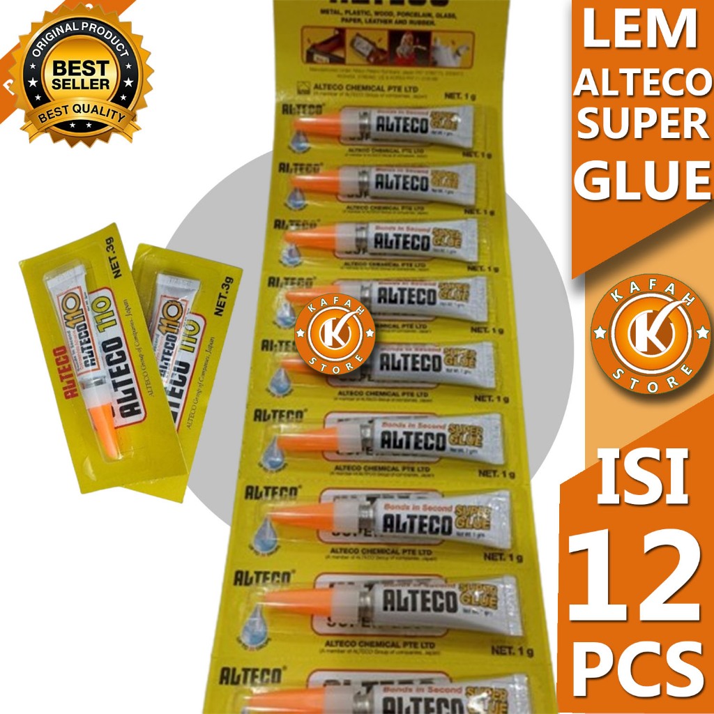 

LEM ALTECO SUPER GLUE 1 RENTENG ISI 12 PCS KAFAH STORE