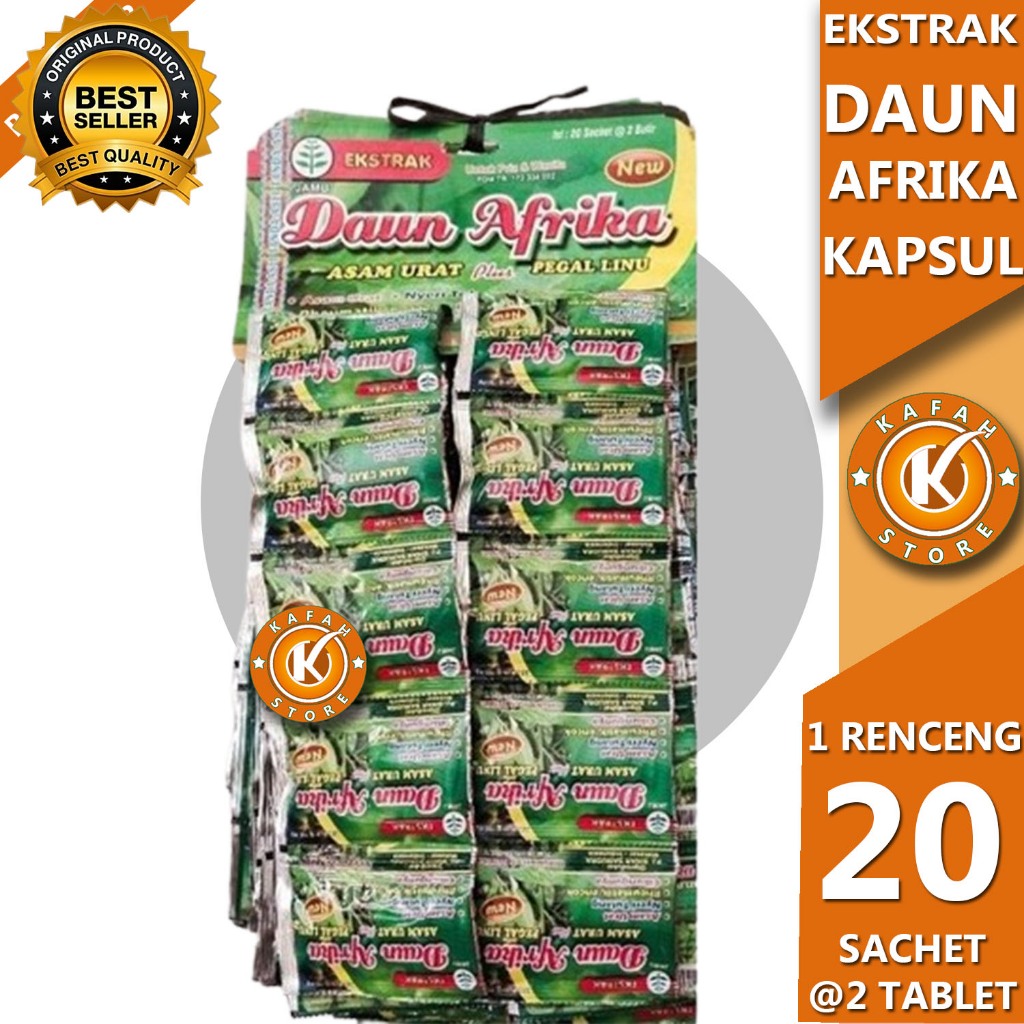 

EKSTRAK DAUN AFRIKA 1 RENCENG ISI 20 SACHET @2 TABLET KAFAH STORE