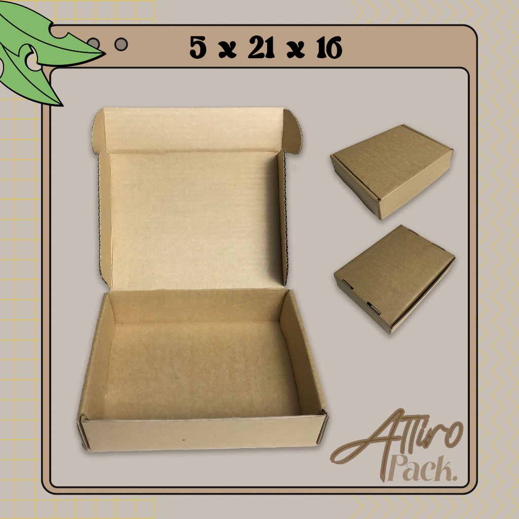 

Attiro Pack Kardus Packing Gift Box 21x16x5CM Ecer Die Cut Dus Kotak Persegi Tebal