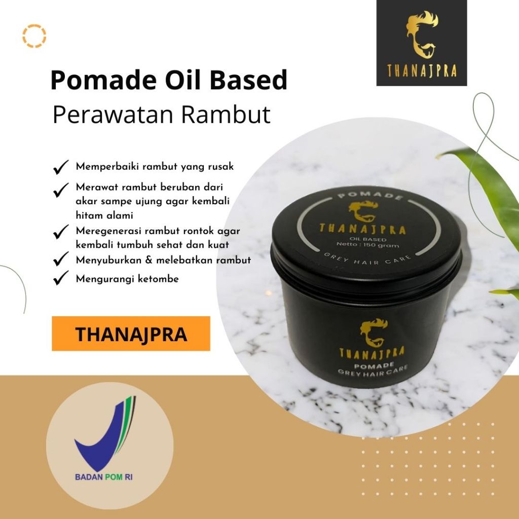 Pomade Rambut Pria Terlihat Basah Klimis Oil Based Original Wangi Perawatan Rambut Kering dan Rusak 