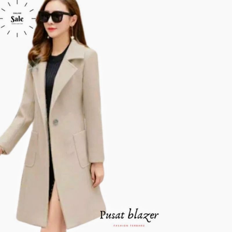Long coat wanita / long coat blazer wanita terbaru