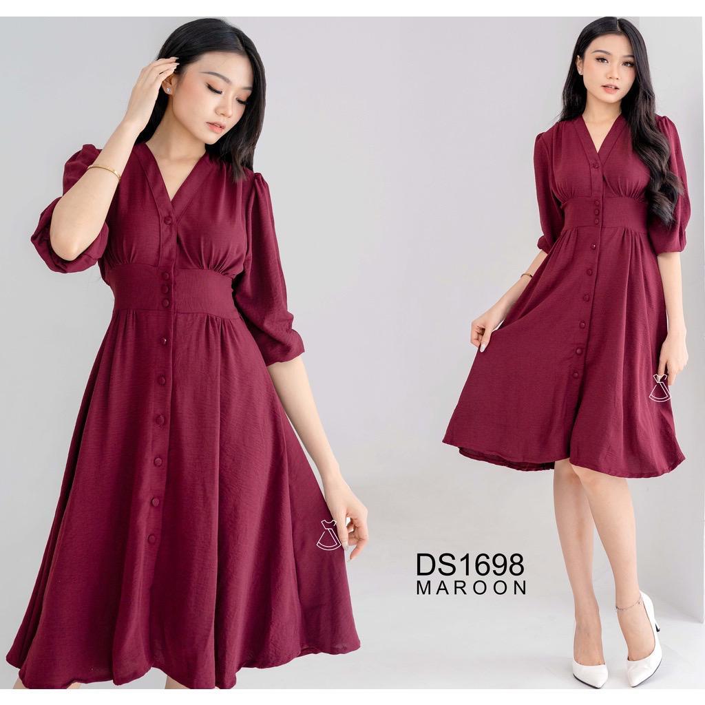 TAMARA DRESS / DRESS CRINKLE AIRFLOW PREMIUM 1125 / DRESS PINK MUDA MERAH VALENTINE CNY IMLEK