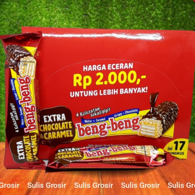 

Terbaru beng beng extra chocolate caramel 25gr 1 Box isi 17 pcs