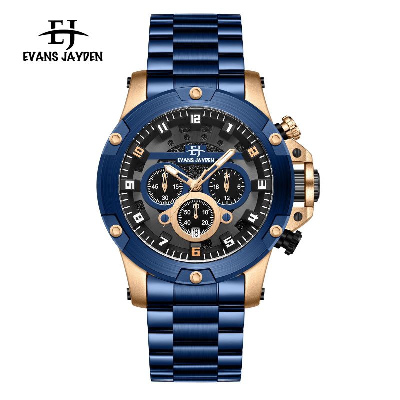 Jam tangan pria EVANS JAYDEN ORIGINAL Chrono aktif semua 9838