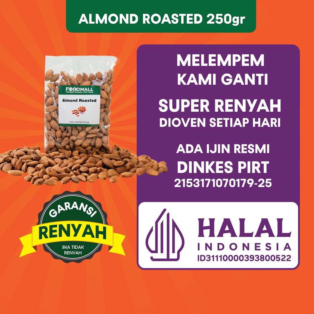

Murh Bang3t Almond Roasted 25 gram almond panggang 68