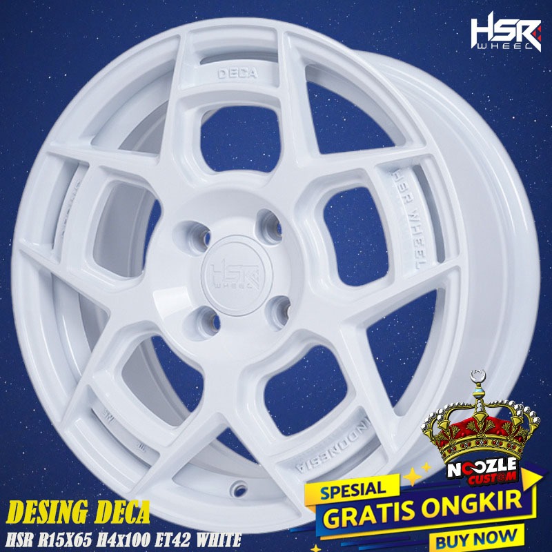 Velg Mobil HSR Ring 15 Baut 4 Single PCD Pelek Racing R15 HSR Terbaru