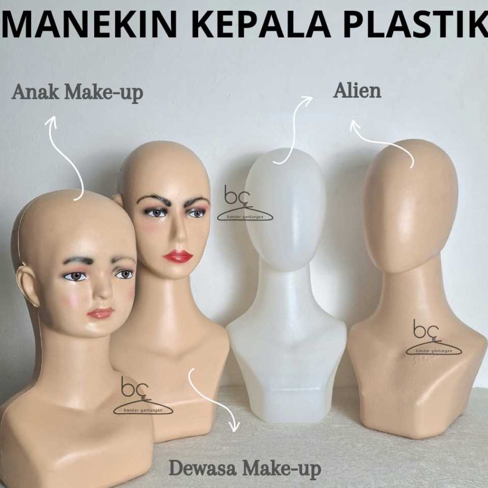 Pro HematO4a4Z Patung Manekin Kepala Anak Dewasa Makeup  Alien Display Kerudung Patung Leher Manekin