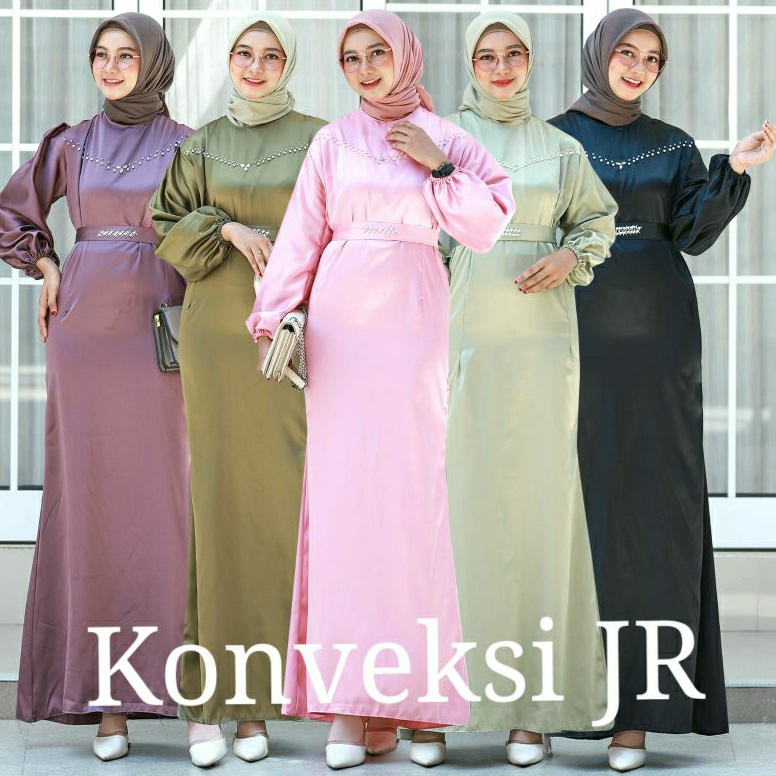 Produk terbaru Trxc1C6o Annisa Dress Kondangan Bahan Satin Silk  Gaun Pesta Terbaru Kekinian