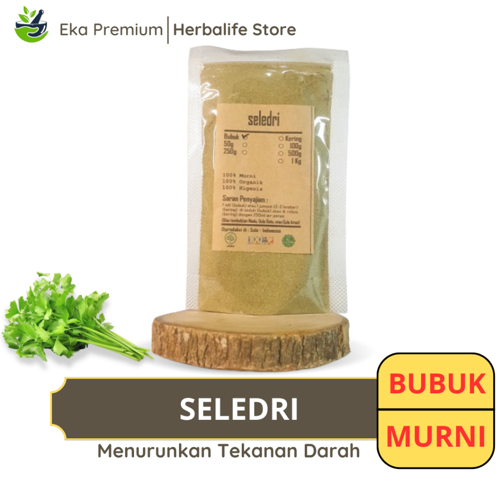 

SELEDRI BUBUK Daun Sledri Kering Ramuan Rempah Herbal Asli Jamu Minuman Alami Murni Tradisional Apium Graveolens