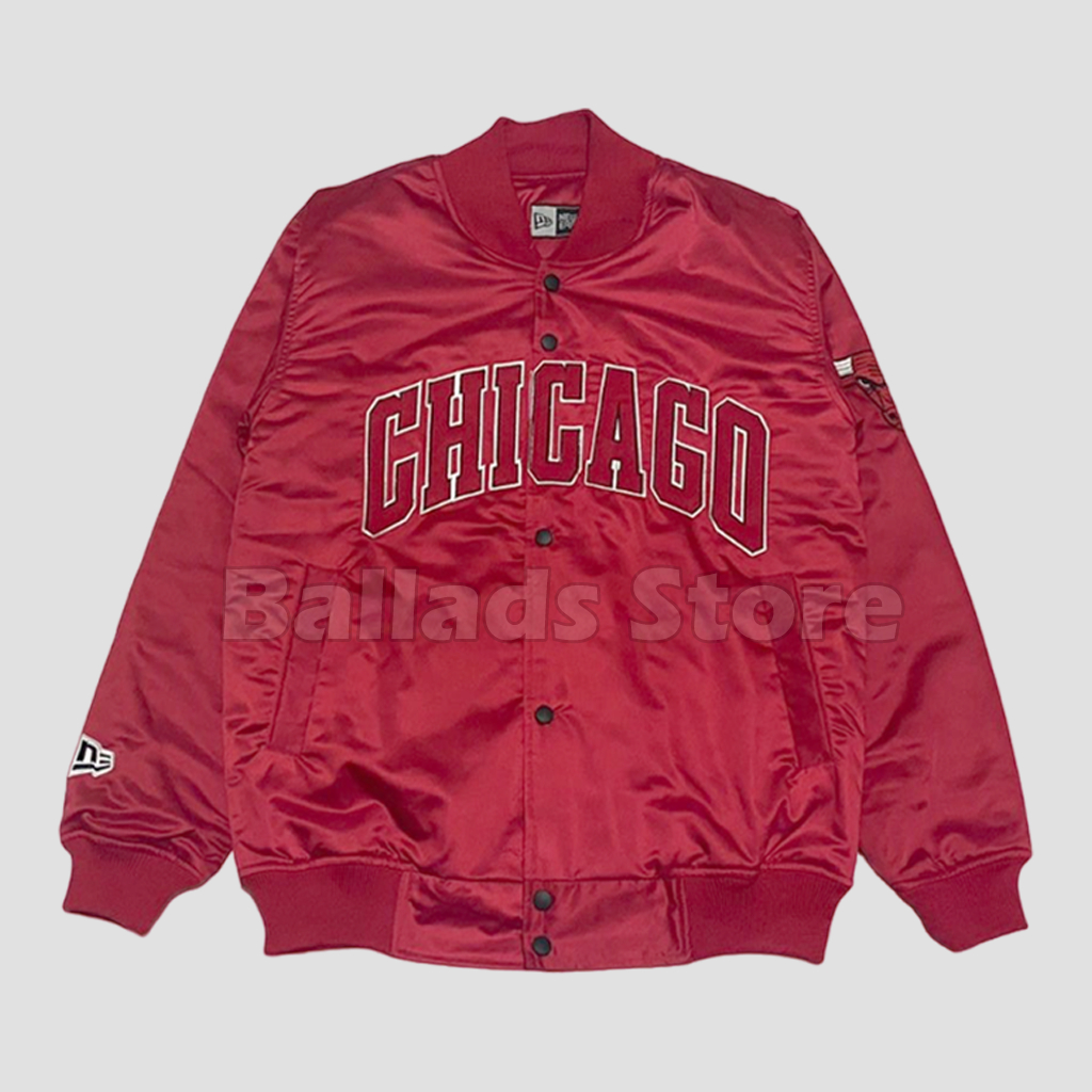 Jaket Varsity Bomber Basketball Chicago Bulls Team NBA Full Bordir Original