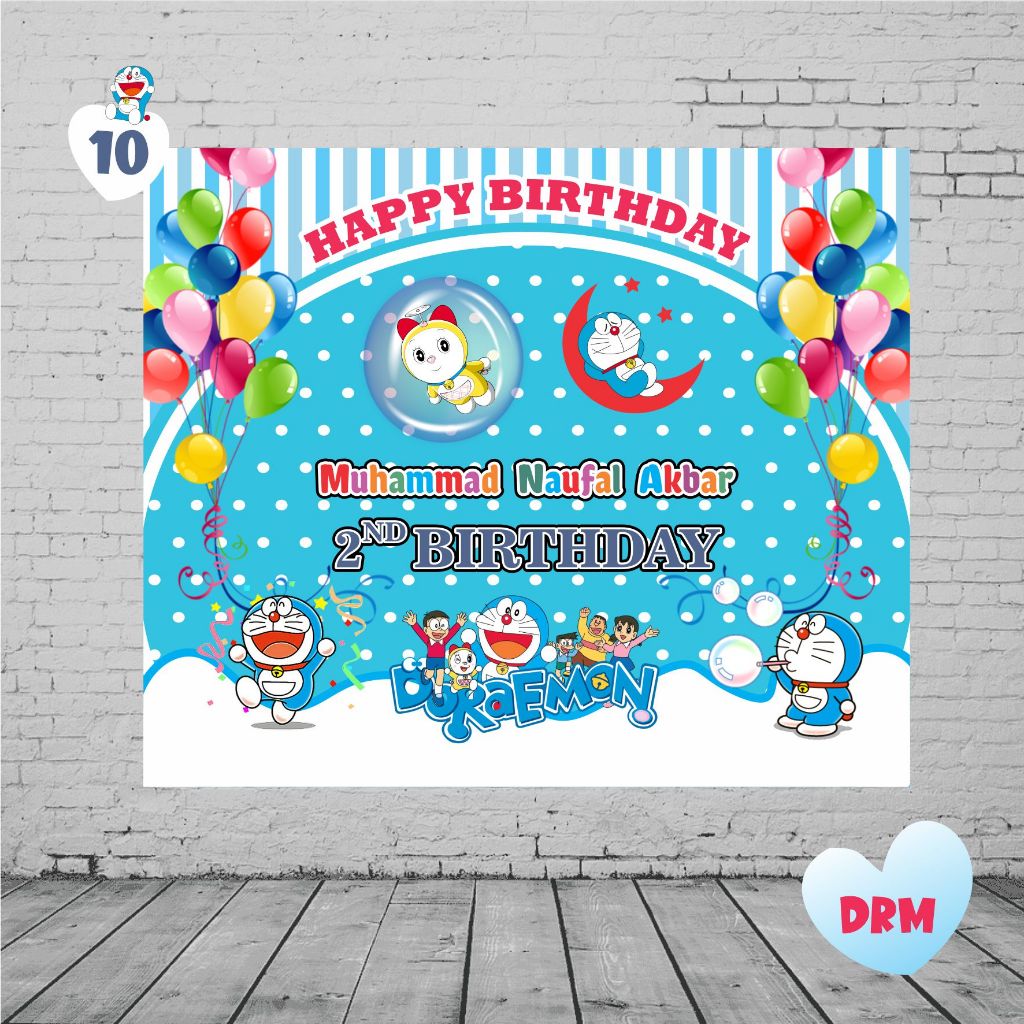 Backdrop & Banner Doraemon | Backdrop Ulang Tahun | Banner Ultah Doraemon