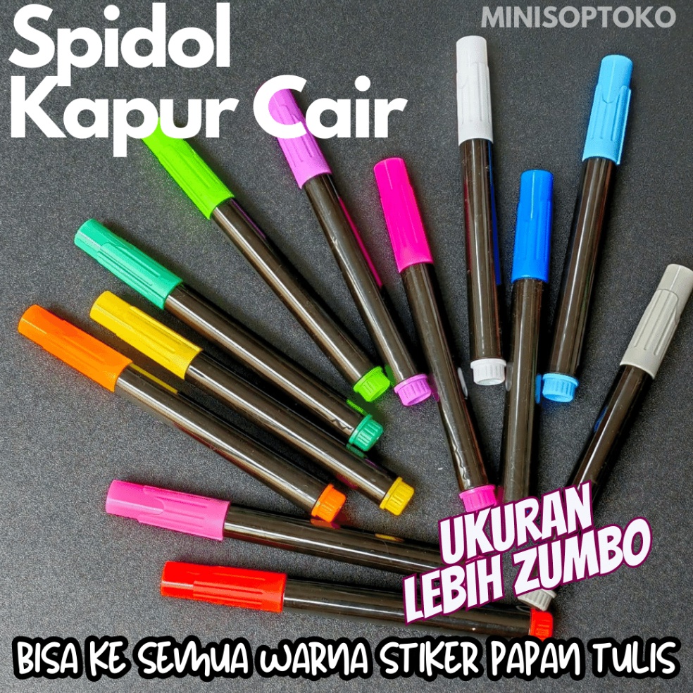 

L44r11s SPIDOL KAPUR CAIR CHALK WATER BASE UNTUK STIKER PAPAN TULIS JUMBO Keluaran Terbaru