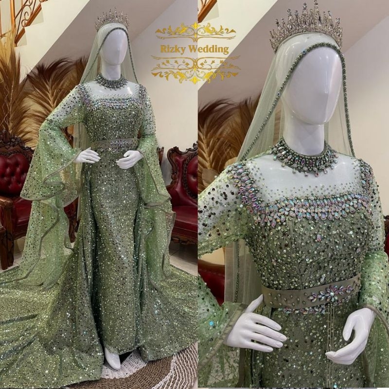 Gaun pengantin slim || Gaun pengantin slim premium || Gaun pengantin mewah elegan || baju pengantin 