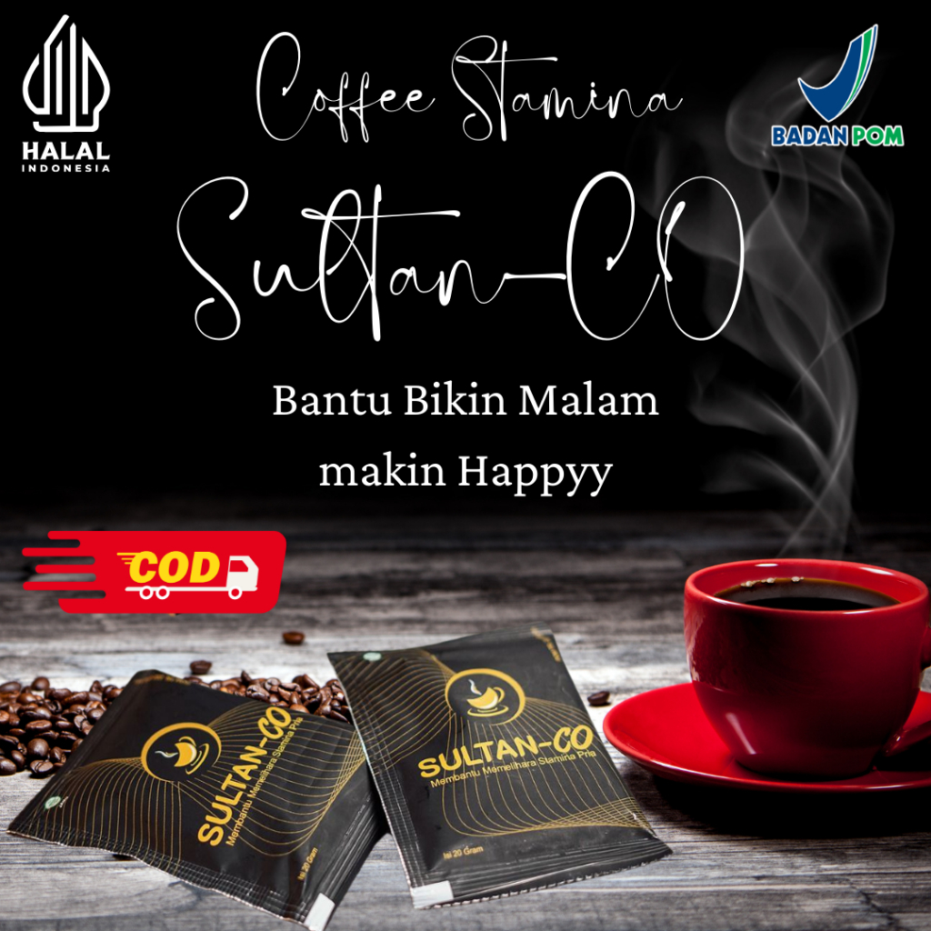 

Sultan-Co Coffee Kopi Gingseng Kopi Penambah Stamina Pria Dewasa Origanal BPOM 1 Boks isi 10 Sachet