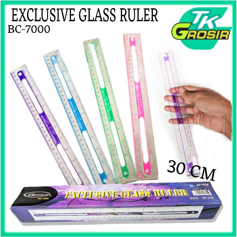 

1 Pcs Exclusive Glass Ruler 30/Penggaris Besco Bc-7000/Penggarisan Bolong/Penggaris Murah/Ruler