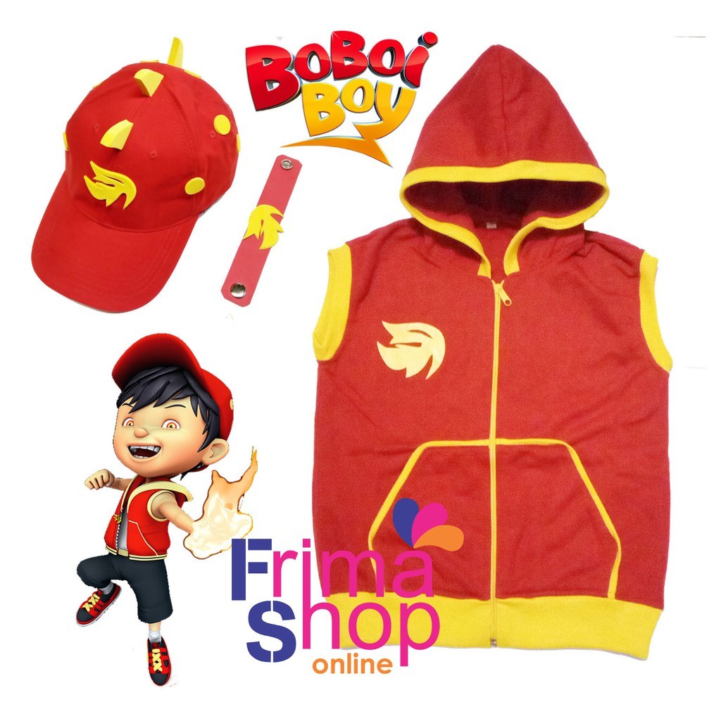 PAKET TOPI + ROMPI KOSTUM BOBOIBOY API