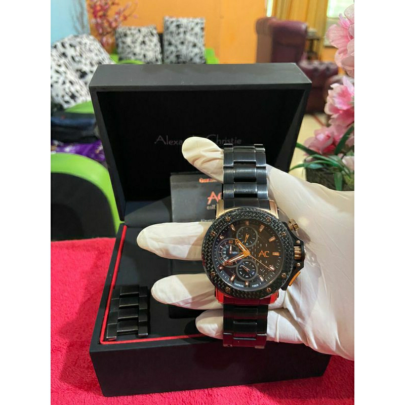Jam Alexandre christie Spesial Edition AC 9205 MC Rosgold Carbon