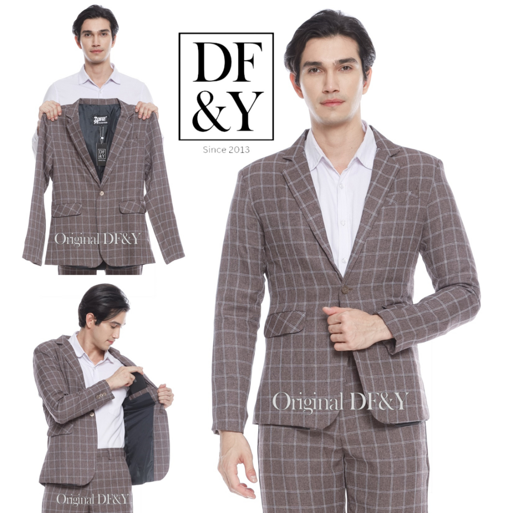 Yarrafa Jas Blazer Pria Tartan Model Terbaru Terpopuler Termurah Slimfit Formal Casual Korea Style D