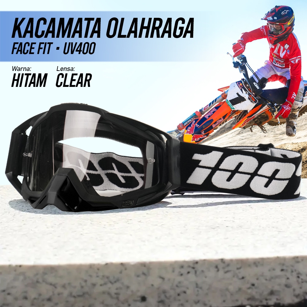 WJL Kacamata Olahraga Unisex Motocross MTB ATV Ski Goggles Fit Face Clear UV400 | Kacamata Sport Sep